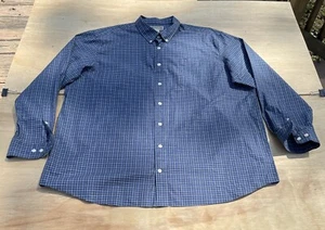 VINTAGE DULUTH TRADING Plaid Casual Button Down Shirt Men Blue SIZE 3XL Tall - Picture 1 of 4