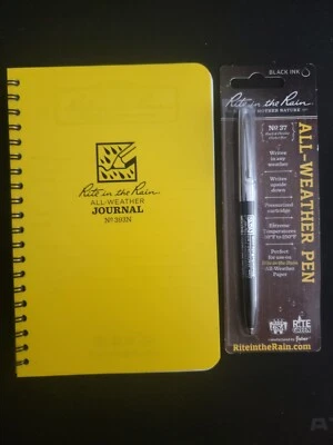 Yellow Rite in the Rain 393  Spiral Journal and no. 37 Pen 5"x7"  - Image 1 of 2