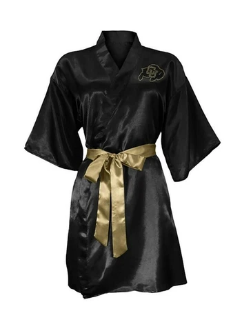 NCAA Womens Size L/XL Colorado Buffaloes Short Sleeve Kimono Black Bath Dorm Bed Cover