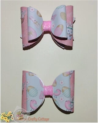 Juego de 2 moños de pelo Happy Easter Bunny Foto 1 de 4