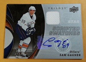 SAM GAGNER 2008-09 TRILOGY SCRIPTED SWATCHES 3rd STAR JERSEY AUTOGRAPH 100 MADE 