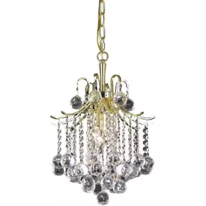 Crystal Balls Pendant Gold Light Fixture Kitchen Dining Room Bathroom Lighting - Picture 1 of 2