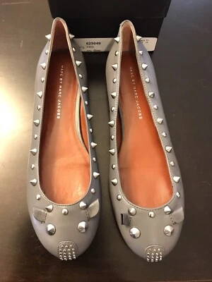 Pisos planos de ballet Marc by Marc Jacobs de cuero Spike Mouse. Gris. Talla 8. Foto 1 de 4