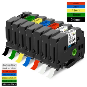 Compatible Brother TZ Tze Label Tape Printer P-Touch Laminated 18mm/12mm/9mm 8m - Picture 1 of 52