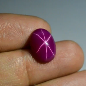 6.5 Cts Lab Created Red Star Ruby Oval Shape Loose Smooth Cabochon 13X10X4 mm - Picture 1 of 3