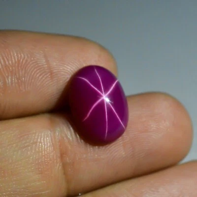 6.5 Cts Lab Created Red Star Ruby Oval Shape Loose Smooth Cabochon 13X10X4 mm - Image 1 of 3