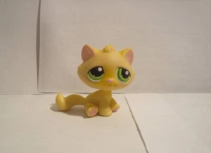LITTLEST PET SHOP KÄTZCHEN KATZE # 401 GELB MIT ROSA Innenohr & GRÜNEN AUGEN - Bild 1 von 3