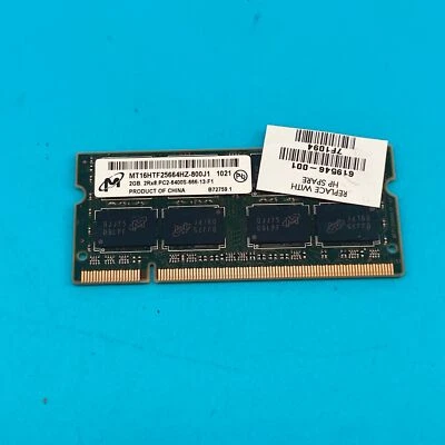 Micron 2GB 2Rx8 Laptop Memory RAM PC2-6400S MT16HTF25664HZ-800J1 NT* - Image 1 of 2