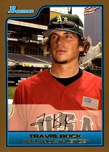 2006 Bowman Draft Future Game Prospects Gold 35 Travis Buck RC Oakland Athletics