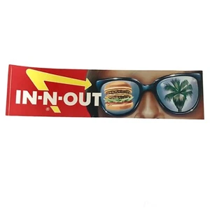 IN-N-OUT Burger Bumper Sticker Promo Vinyl Vintage Sunglasses Calif Hamburger - Picture 1 of 2