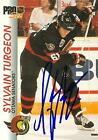 Sylvain Turgeon Autographed Hockey Card (Ottawa Senators) 1992 Pro Set #123