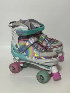 Sulifeel Roller Skates Girls Size 3y To 6y Light Up Wheels Rainbow - Picture 1 of 24