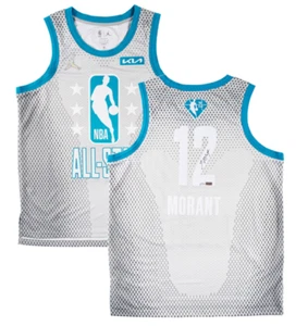 JA MORANT Autographed Memphis Grizzlies 2022 All Star Gray Jersey PANINI LE 1/50 - Picture 1 of 7