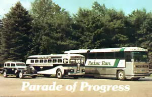 Peter Pan Motor Bus Coach Parade of Progress Postcard - Picture 1 of 3