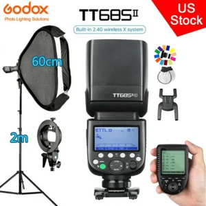 US Godox TT685II-C 2.4G TTL Speedlite Flash+60*60cm Softbox+Xpro-C Kit for Canon - Picture 1 of 12