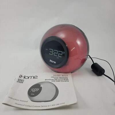 iHOME Color Changing Bluetooth Dual Alarm Clock Radio iBT29 - Image 1 of 4