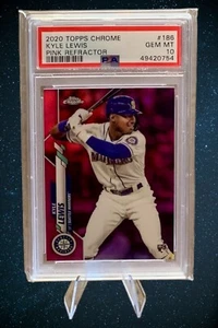 2020 Topps Chrome Baseball #186 Kyle Lewis Rookie RC Card PSA 10 Seattle Mariner - Picture 1 of 3