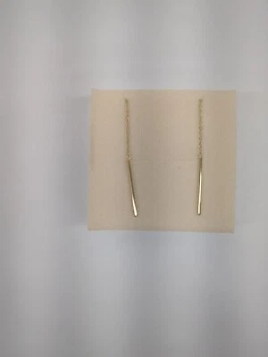 18k Gold Plated Long Round Link Chain Ear Threader 925 Sterling Silver Earrings - Image 1 of 4