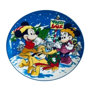 Disney Collector Plate Schmid 1990 A Holly Jolly Christmas Mickey Minnie Pluto - Picture 1 of 8