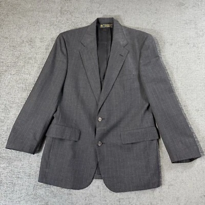 Blazer Abrigo Deportivo Brooks Brothers Para Hombres Gris Lana 2 Botones Chaqueta 42R Rayas Foto 1 de 4