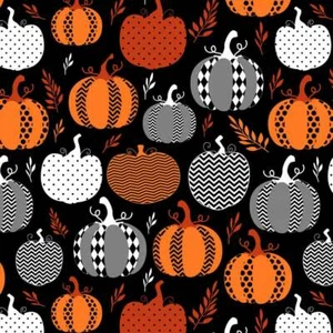 1/2 METER Night Pumpkin Halloween Black Quilting Fabric Cotton David Textiles - Picture 1 of 2