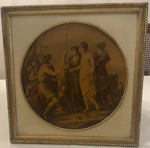 William Wynne Ryland Judgment Of Paris Reproduction Painting Vintage Framed 15” - Picture 1 of 4