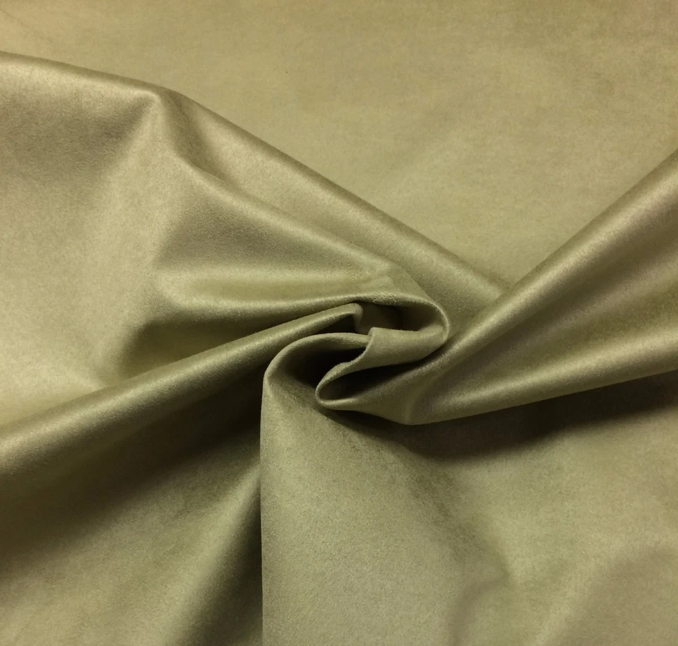 BALLARD DESIGNS MICROFIBER SAGE BROWN SUEDE TYPE UPHOLSTERY FABRIC BY YARD 56" W - Image 1 of 1