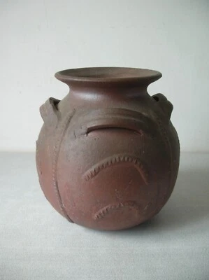 Ancienne poterie Michèle Chauvet terre cuite campagne ferme Normande de 18,5 cm - Photo 1/4