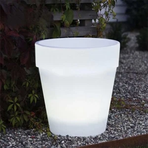 Solar Light-Up Flower Pot with LED Glow | Outdoor Garden Planter - Picture 1 of 2