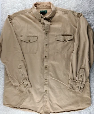 Scandia Woods beige denim button down shirt SIZE XL long sleeve (i) - Image 1 of 4