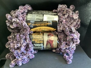 2 Skeins Lion Brand Chenille- Color Amethyst Print #245 - Picture 1 of 1