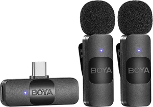 USB-C Kabelloses Mikrofon Mini Ansteckmikrofon Geräuschunterdrückung Android Sma - Bild 1 von 9