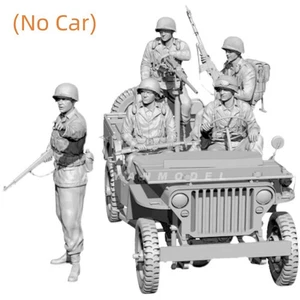 Figura de resina 1:35 modelo 5 soldados estadounidenses en la Segunda Guerra Mundial (sin coche) sin montar sin pintar - Imagen 1 de 4