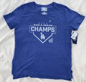 NWT Majestic Los Angeles Dodgers 2024 World Series Champs Shirt Women's Size L - Picture 1 of 7
