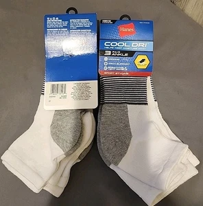 MEN'S HANES Cool Dri 3 PACK Ankle Socks Ventilation Panels SIZE 6-12 Lot Of 2 - Picture 1 of 4