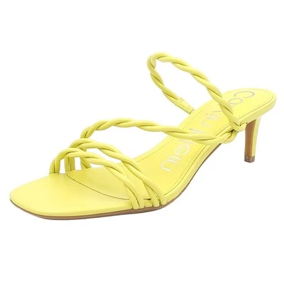 Женские плетеные сандалии-шлепанцы Calvin Klein Ileyia на котятином каблуке размер США 8 М лаймово-зеленые - Изображение 1 из 4