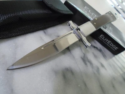 Elitedge Fancy Swing Guard Lockback Pocket Knife Folder Dark Wood 440C 10-001DW - Image 1 of 4