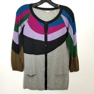 Cárdigan suéter One Girl Who Women multicolor algodón cachemir talla M abotonado Foto 1 de 4