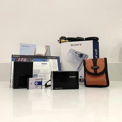 Sony Cyber-shot DSC-T70 8.1MP Compact Digital Camera 3x Zoom Black - Tested Kit - Image 1 of 4