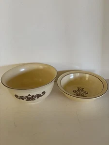 Cuencos para mezclar y servir de 2 cuartos de galón de gres Pfaltzgraff Village bronceado rústico vintage - Imagen 1 de 8