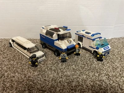 Lot of 3 LEGO Limo Car, Police Transport & Police Prisoner Van - All w/Figures - Image 1 of 4
