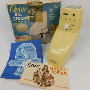 Vintage Oster Ice Crusher Blender Accessory Almond w/Original Box & Paperwork - Picture 1 of 22