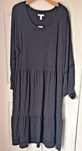 Canyon Retreat Boho Damen Übergröße schwarz Langarm Kleid Größe 3X Neu BxNN - Bild 1 von 7