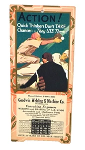 Calendario de soldadura Gordon y libro de inspiración de béisbol 4"x9" vintage de Nueva York 1933 - Imagen 1 de 8