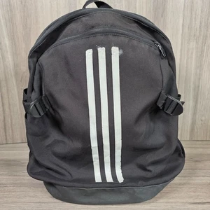 Adidas Backpack Medium Gray Three Stripe Rucksack BR5864 School Work Travel - Picture 1 of 16
