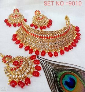 Bollywood Indian Bridal Party Wear Fashion Jewelry Necklace Earring Set