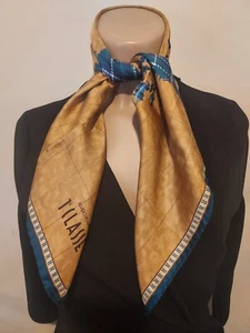 Pañuelo seda Alviero Martini azul cuadros escoceses - Imagen 1 de 1