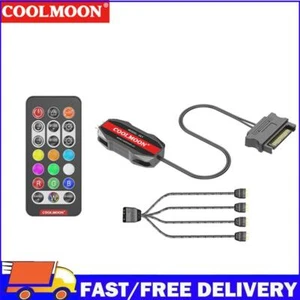 ARGB Controller Cable 5V 3pin To SATA RGB Remote 1 to 4 Extension Cable (Black) - Afbeelding 1 van 12