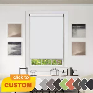 Roller Blind ROOM DARKENING Plain Blind with Satin Chrome Bottom Rail & Chain - Picture 1 of 29
