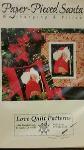 Love Quilt Patterns, Paper Pierced Santa - Wallhanging & Pillow - Picture 1 of 2